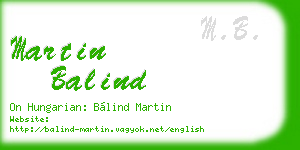 martin balind business card