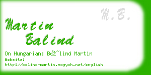 martin balind business card